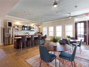 Clayton apartment for rent - a kitchen and dining room with a table and chairs