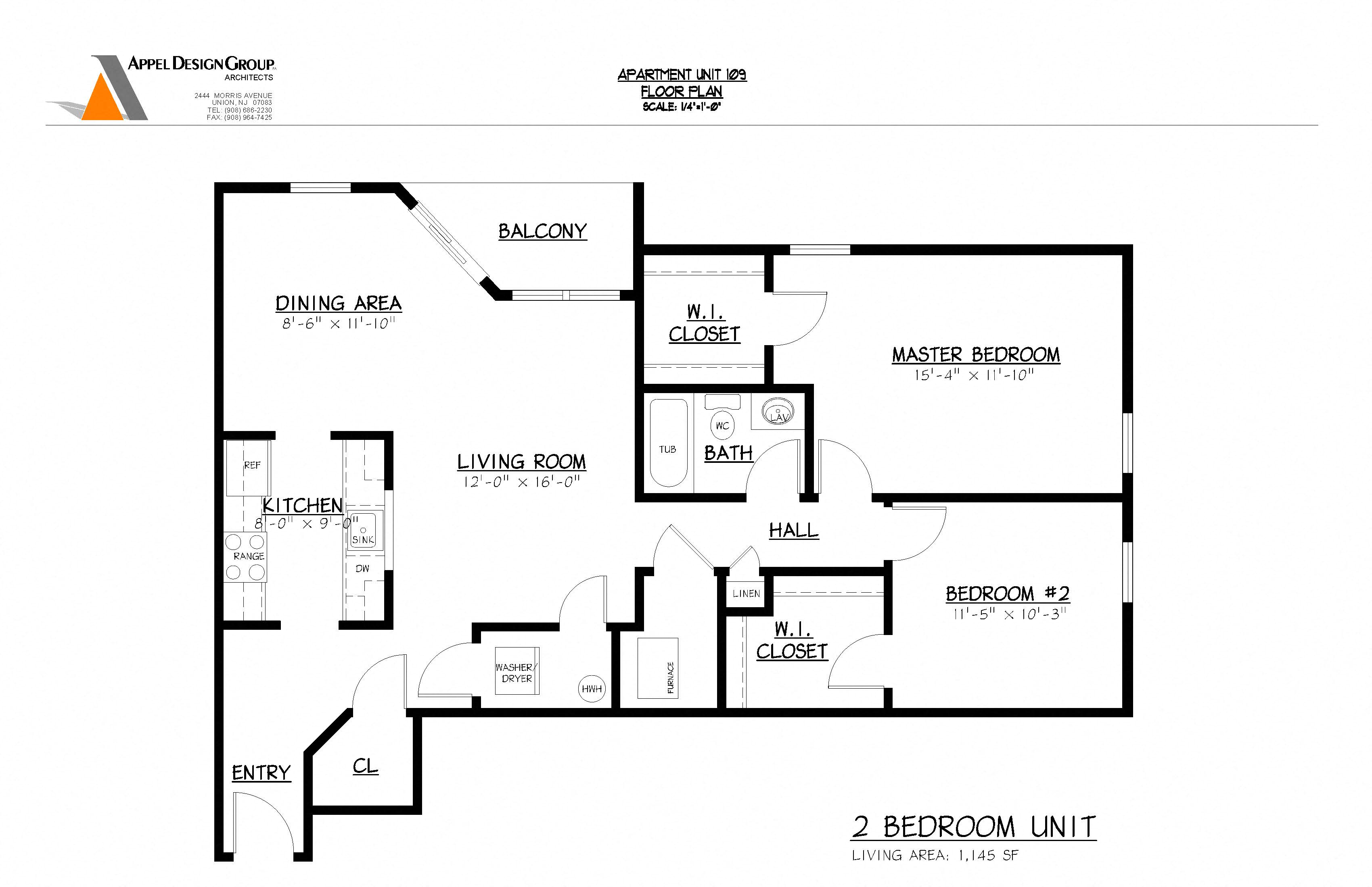 Floor plan for 2 beds, 1 bath, 900 sqft
