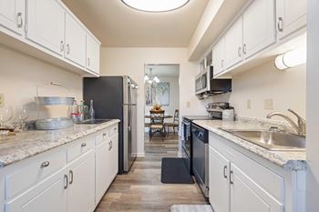 Fully-equipped kitchen with microwave