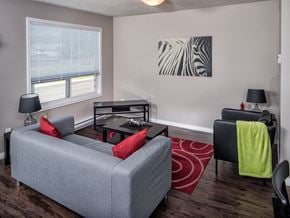 Brandon apartment for rent - a living room with a couch and a coffee table
