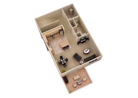Floor plan for 3 beds, 1.5 baths, 1226 sqft