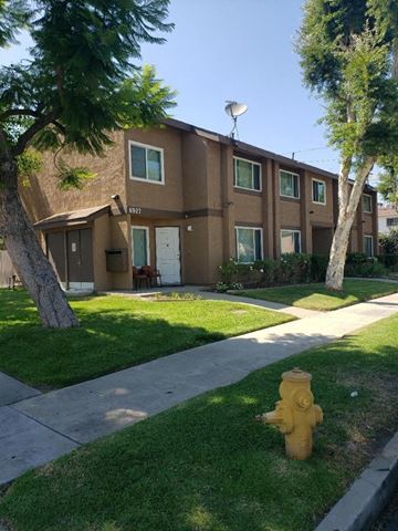 North Hollywood apartment for rent - a yellow fire hydrant in front of an apartment building