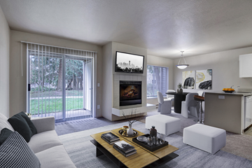 Mukilteo apartment for rent - a living room with a couch and a coffee table