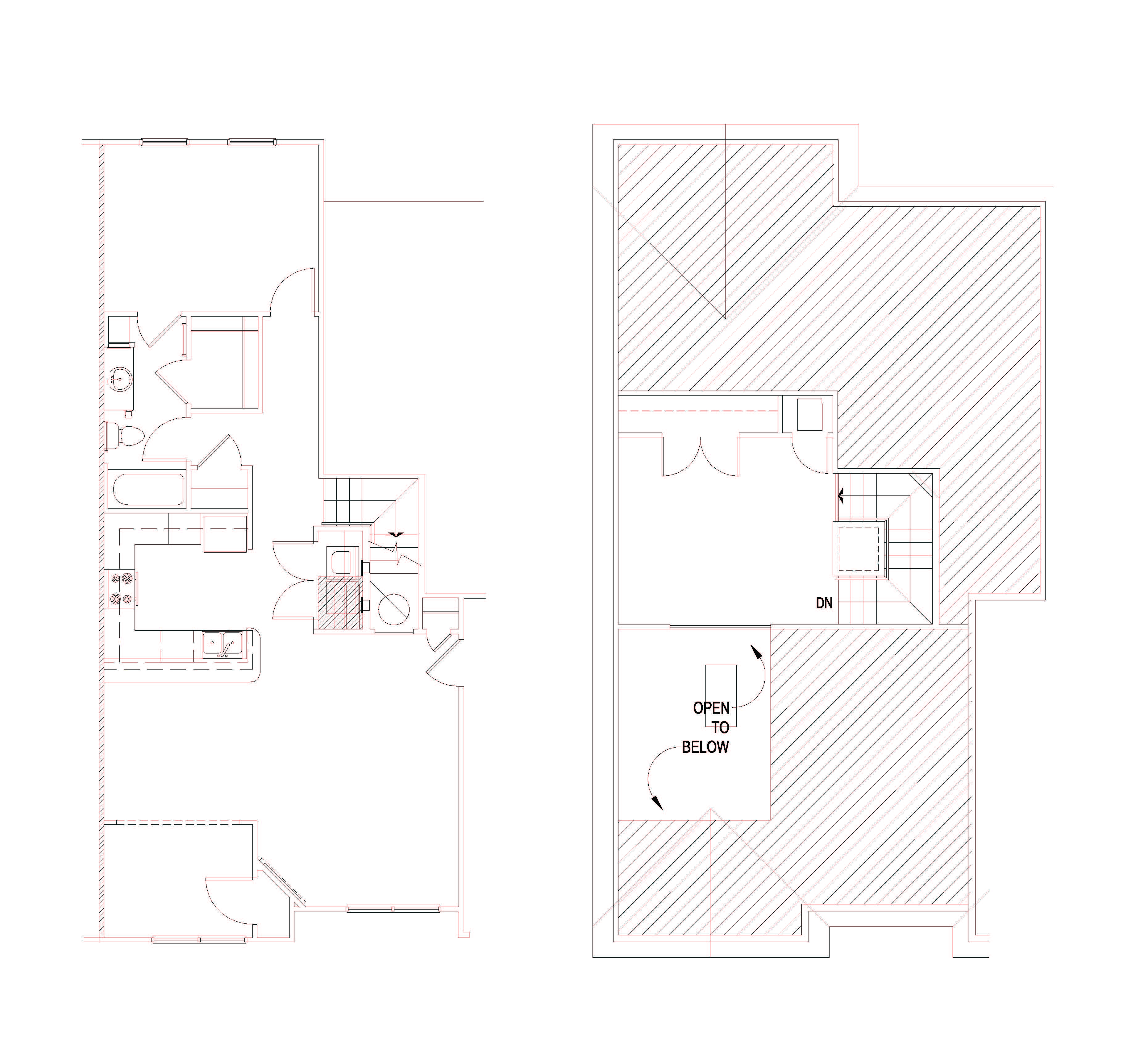 Floor plan for 1 bed, 1 bath, 1237 sqft