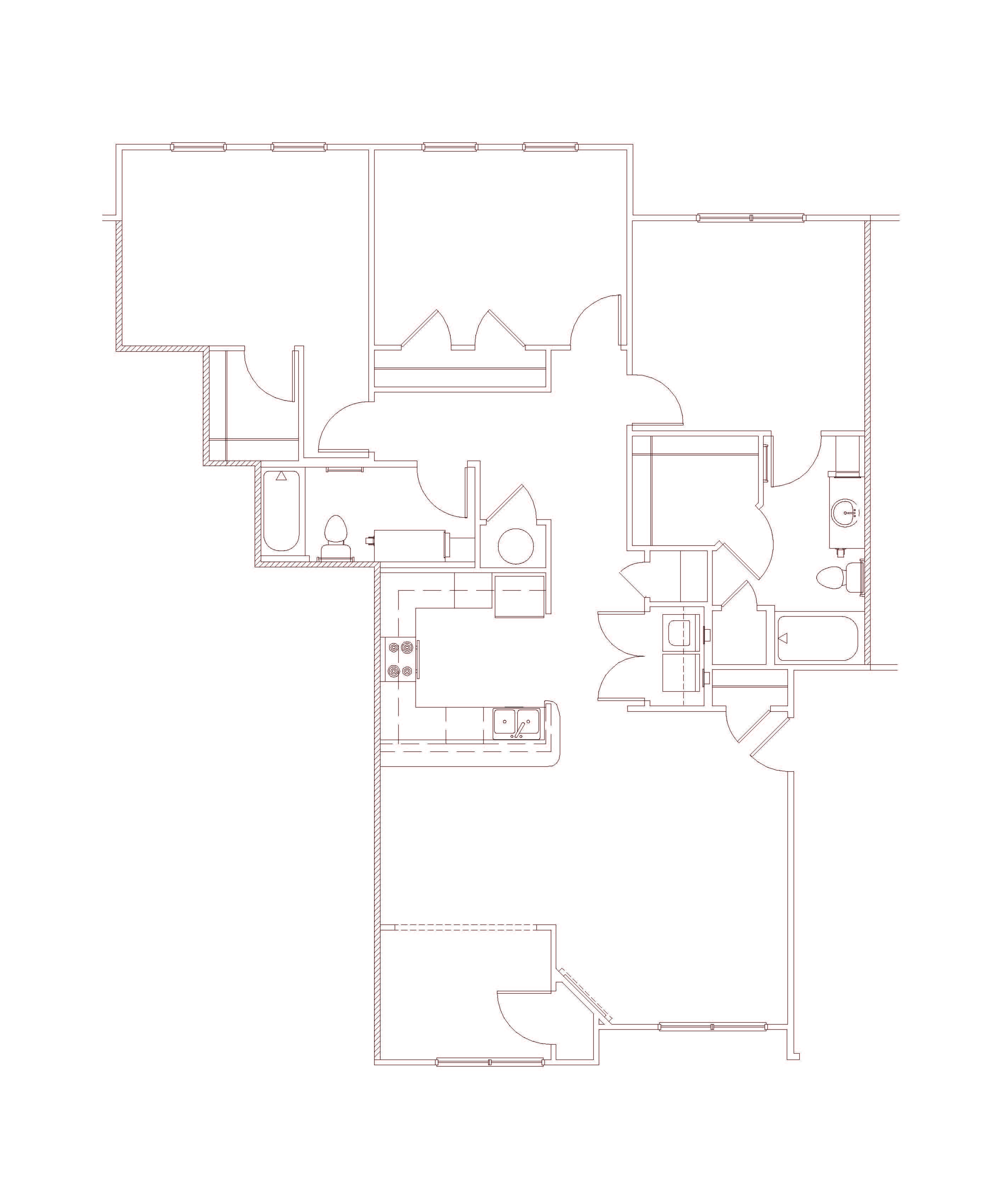 Floor plan for 3 beds, 2 baths, 1557 sqft