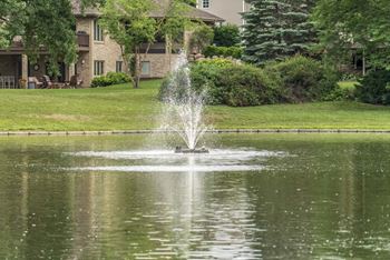 Pond with fountain