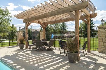 Pergola with lounge seating