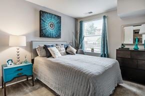 Silver Spring apartment for rent - a bedroom with a bed and a window