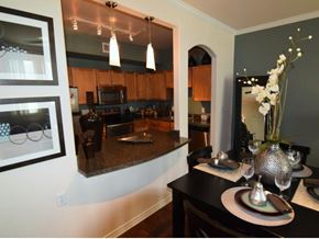 Irving apartment for rent - a kitchen with a dining room table and