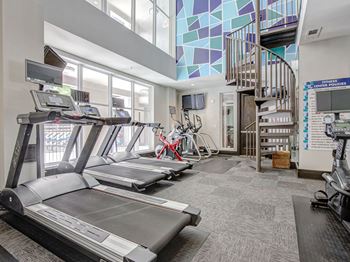 Cardio machines in gym