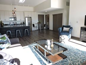 Oak Creek apartment for rent - a view of the living room and kitchen of an apartment