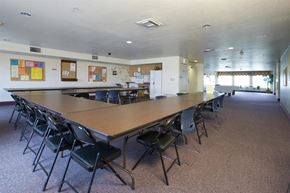 Las Vegas apartment for rent - a large meeting room with a long table and chairs