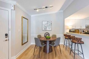 Boca Raton apartment for rent - A dining room with a table set for four.