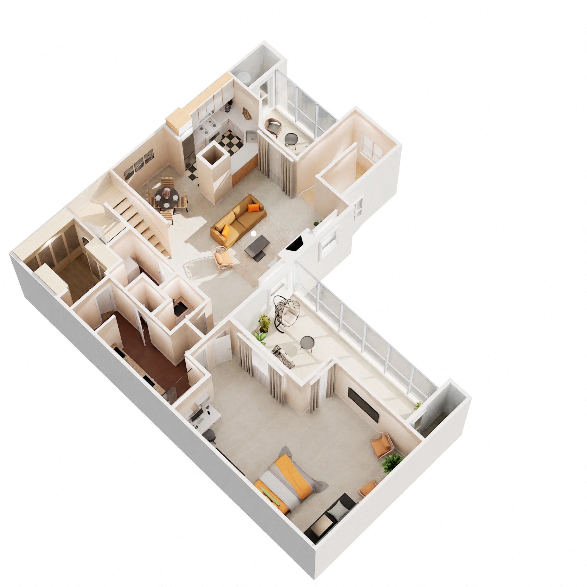 Floor plan for 3 beds, 2.5 baths, 1846 sqft