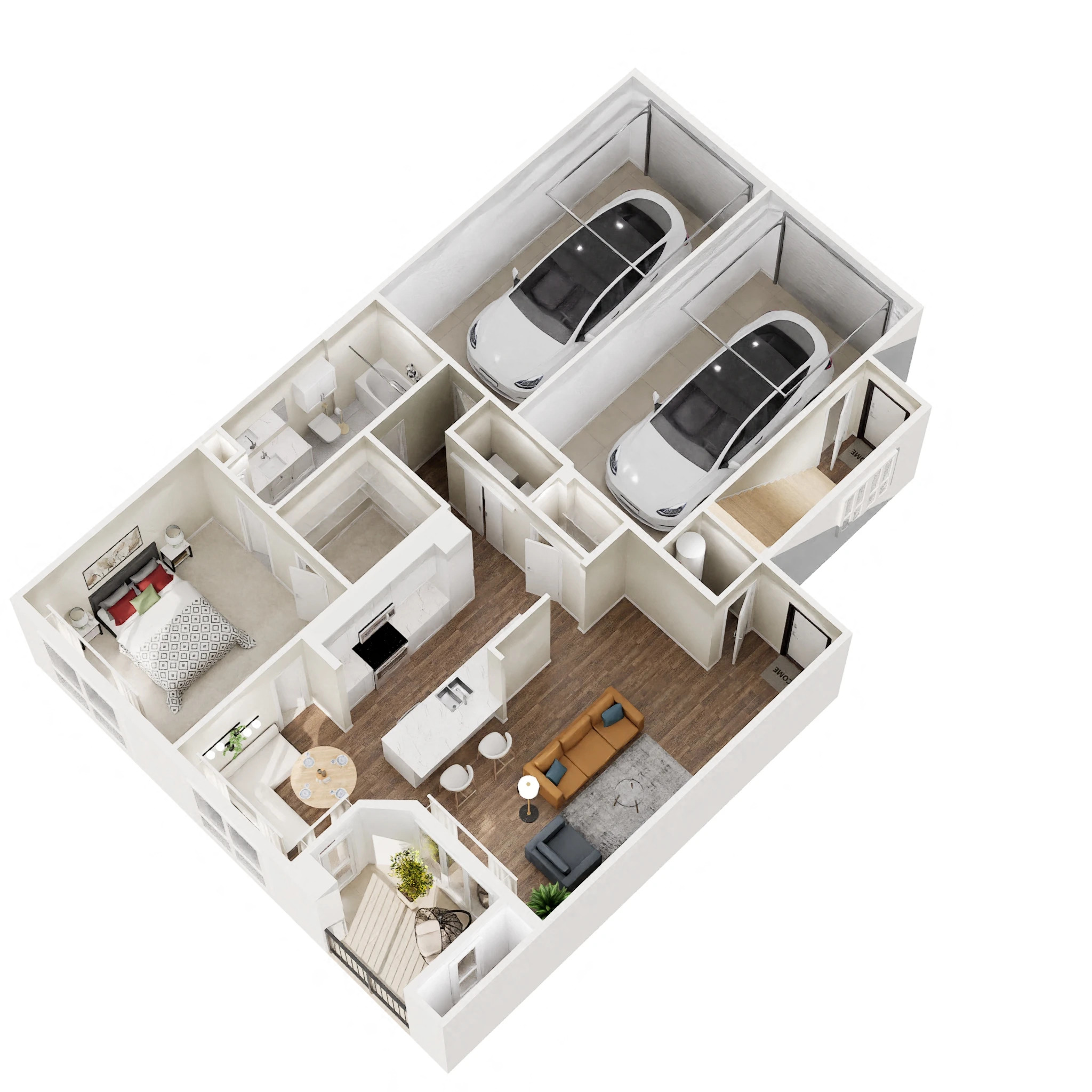 Floor plan for 1 bed, 1 bath, 800 sqft