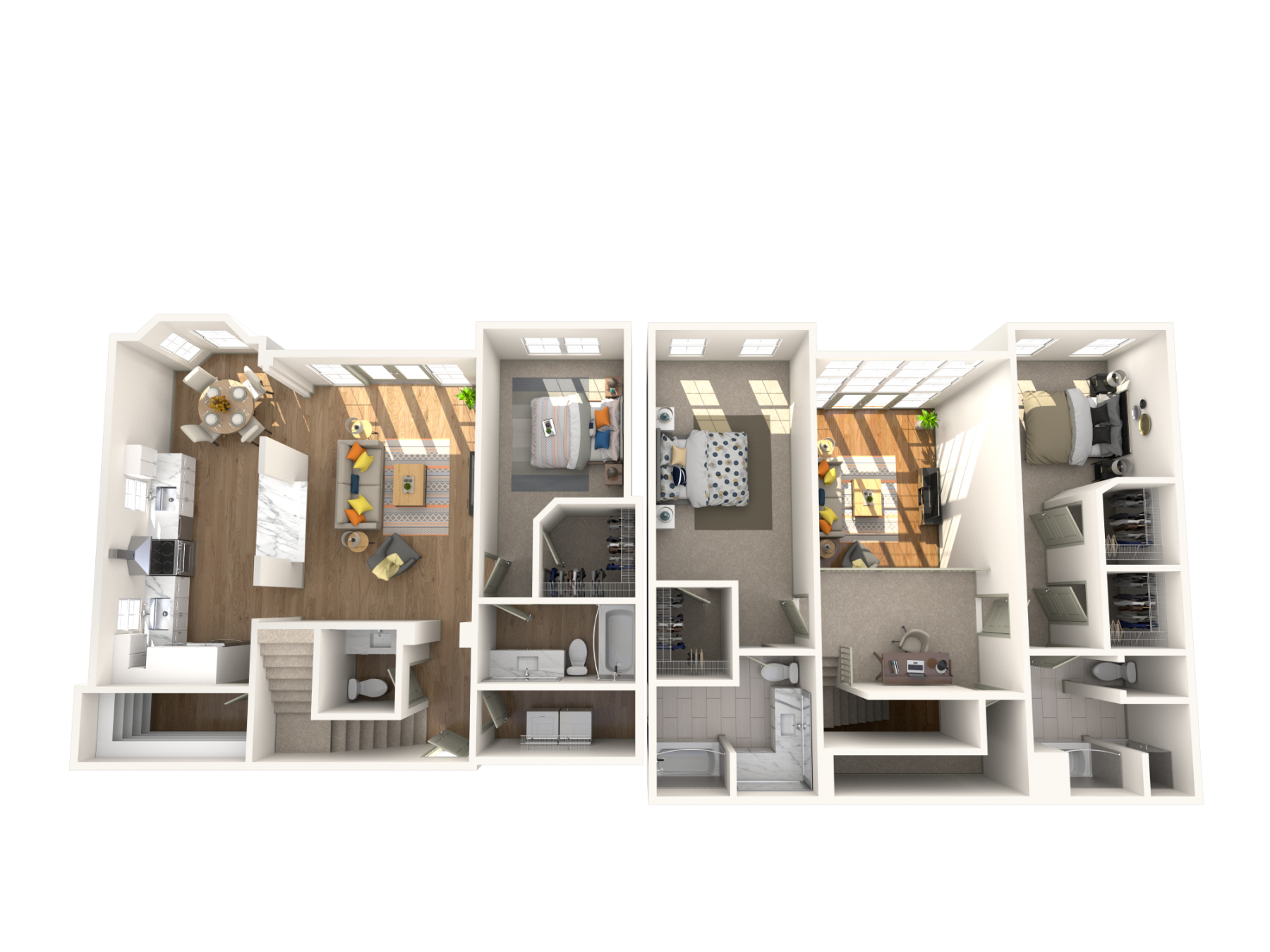 Floor plan for 3 beds, 3.5 baths, 2699 sqft