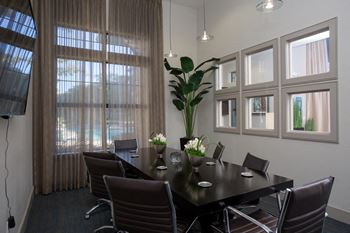 Conference room with flat screen monitor