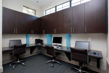 Business center with mac and pc computers