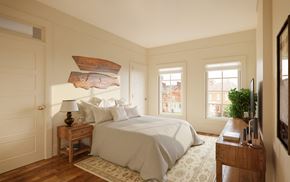 San Francisco triplex for rent - a bedroom with a bed and a window