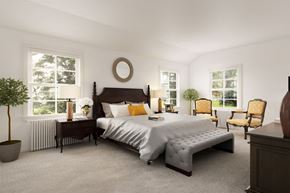 San Francisco triplex for rent - a bedroom with a bed and two windows