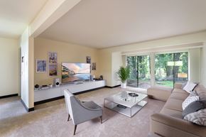 San Francisco townhouse for rent - a living room with a couch and a coffee table