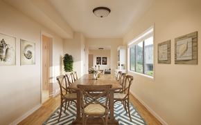 San Francisco apartment for rent - a dining room with a wooden table and chairs