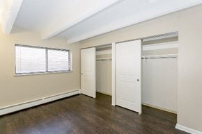 Denver apartment for rent - an empty bedroom with a closet and a window