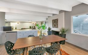 Denver apartment for rent - a kitchen and dining room with a table and chairs