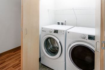 Washer/dryer in select units