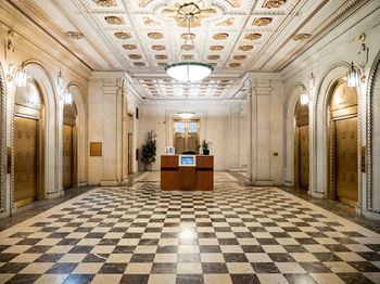 Stunning lobby with gold finishing