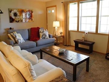 Mahtomedi apartment for rent - a living room with couches and a coffee table