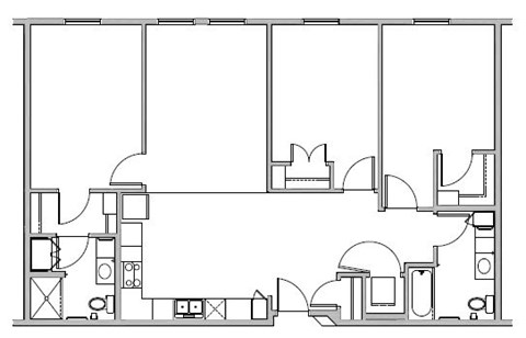 Floor plan for 3 beds, 2 baths, 1320 sqft