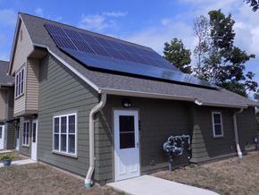Easthampton apartment for rent - a house with solar panels on the roof