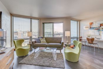 Contemporary hard-surface flooring throughout each home