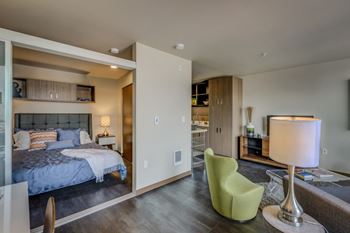 Contemporary hard-surface flooring throughout each home