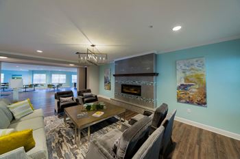Mary eaves community living room with fireplace