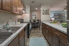 Orlando apartment for rent - redesigned kitchen with granite countertops and stainless steel appliances at the reserve at south coast