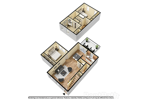 Floor plan for 3 beds, 1.5 baths, 1248 sqft