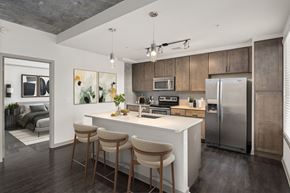 Raleigh apartment for rent - kitchen with island looking into bedroom