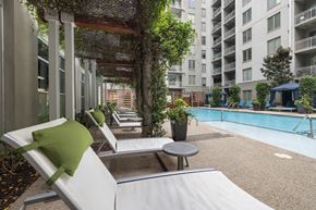 Raleigh apartment for rent - pool area with lounge area