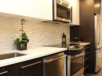 Efficient appliances - stainless steel in kitchen