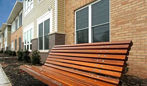 Hillsborough apartment for rent - Bench outside of the building