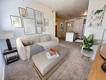 Provo apartment for rent - a living room with a couch and a coffee table