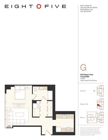 Floor plan for studio, 1 bath, 658 sqft