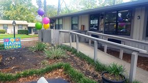 Albany apartment for rent - a building with balloons on the side of it