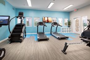 Carlsbad apartment for rent - A gym with treadmills and exercise equipment.