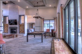 Game room with shuffle board