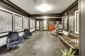 San Francisco apartment for rent - A long hallway with chairs and a bench on the right side.