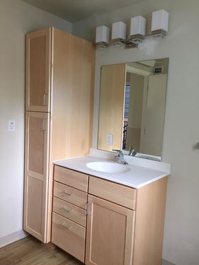 Kalispell apartment for rent - Image of sink, mirror and cabinet