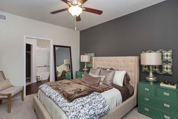 Ceiling fans with lights in all bedrooms